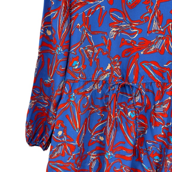 DIANE VON FURSTENBERG Dress Tie Front Silk in Custom Elsden Print - Picture 3 of 6